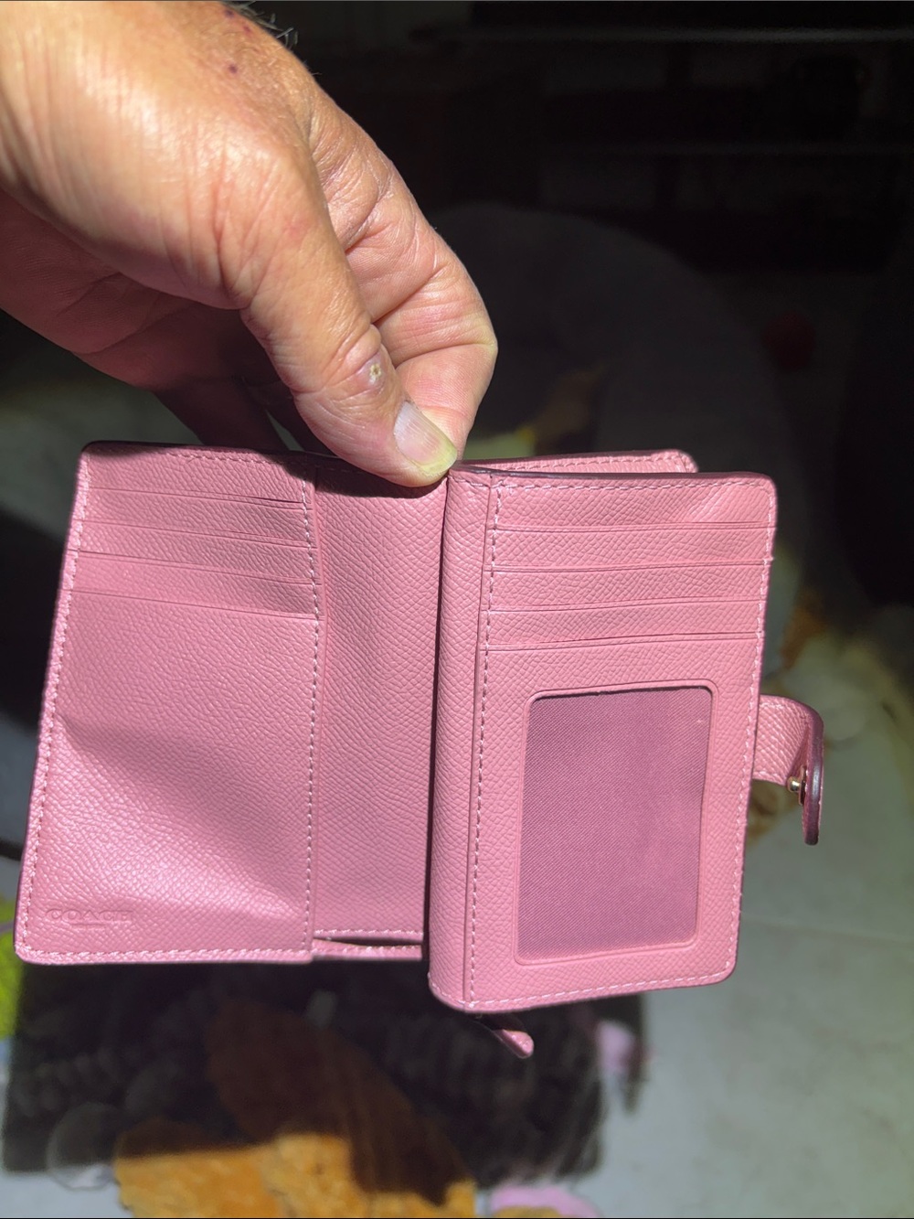 Coach Brown Signature Floral Tote with Pink Trim And Matching Pink Wallet - Picture 10 of 10